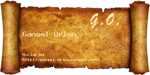Gansel Orion névjegykártya